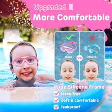 1 Piece Of Children's Anti-Fog HD Swimming Goggles, Waterproof And Anti-Fog HD Professional Diving Goggles Swimming Equipment - Silicone Earplugs Swimming Goggles, Suitable For 3-16 Years Old Children Swimming Diving Use