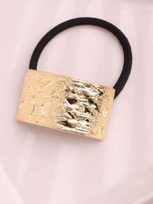 1 件金色金属几何装饰发带，趣味暗黑风格，女士奢华马尾辫固定器，马尾辫发带，金属发箍，现代马尾辫套，金色简约发夹，发饰，婚礼发带，送给她的礼物，马尾辫固定器，发圈，发绳 - 金色 - 查看 7