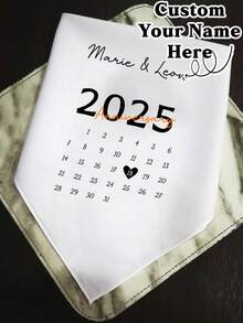 Customized Personalized Handkerchief, Customized Handkerchief, Personalized Bride Handkerchief, Personalized Wedding Handkerchief, Groom's Gift, Memorable Wedding Handkerchief, Anniversary Gift, Valentine's Day Gift, Birthday Gift, Wedding Gift, Best Friend Gift, Gift For Mom, Gift For Girlfriend, Gift For Her,Art Activities For Children - Multicolor - View 2