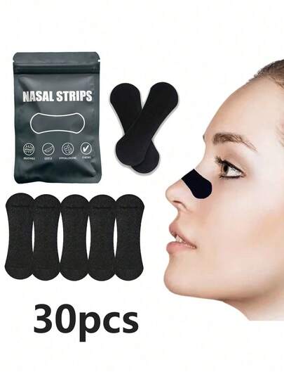 30 Pieces, Multifunctional Nasal Dilator, Auxiliary Patch, Snoring Reduction Nasal Patch, Daily Use, Nighttime Sleep Breathing Patch, Improve Sleep Quality And Help Breathing, Physical Assisted Ventilation Specially Designed Nasal Patch, Convenient For Breathing Through The Nose,Gentle And Non-Irritating, Suitable For Home Portable Packaging