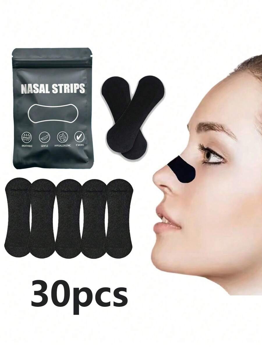 30 Pieces, Multifunctional Nasal Dilator, Auxiliary Patch, Snoring Reduction Nasal Patch, Daily Use, Nighttime Sleep Breathing Patch, Improve Sleep Quality And Help Breathing, Physical Assisted Ventilation Specially Designed Nasal Patch, Convenient For Breathing Through The Nose,Gentle And Non-Irritating, Suitable For Home Portable Packaging