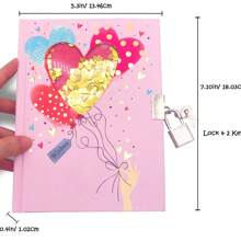 1 Secret Journal With Lock, 7x5.2 Inches 160 Pages Cute Journal Secret Notebook With Lock And Key, Birthday Gift, Opening Season Gift