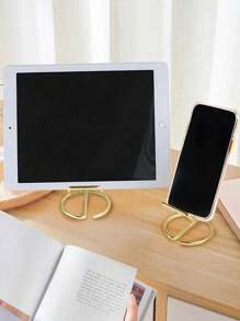 1 件双向金属手机支架，桌面装饰品，金色和玫瑰金金属手机支架桌面配件，用于观看视频课程，简单的艺术展示，金属制品风格支撑，适合所有手机，桌面装饰，手机支架，节日礼物，学校/办公用品，学生/朋友礼物，女性返校收纳整理器旅行必需品返校宿舍收纳秋季装饰