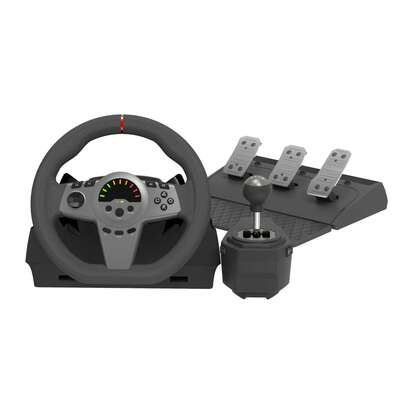  Kierownica do gier komputerowych TOPWOLF 270 stopni do serii X-Box X i S /X-Box One/PS 4/PS 4SLIM/PS 4 Pro/PS3/SWITCH/PC Kierownica do gier Czujnik Halla Pedały zapewniające realistyczną akcję jazdy Tryb X-Input/D-Input Kierownica wyścigowa do gier