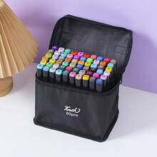 1/2pcs Art Marker Pen Set, Dual Head Markers, Smooth Writing & Brush Tips, Bright Colors, Portable Storage Case, Ideal For Renderings & Cartoons, School & Studio Use, Artist Supply Gift , Back To School Gifts