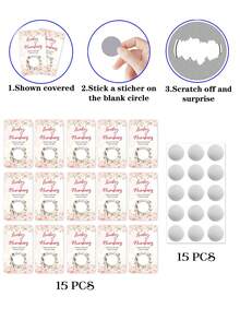 Custom Party Scratch Cards With 4 Designs, Customizable Text, Party Game/Birthday Surprise, Very Fun - Multicolor - View 3