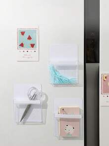 1 szt. Magnetyczna torba do przechowywania na lodówkę, organizer na boczne drzwi lodówki, magnetyczne pudełko do przechowywania bez spinaczy, organizer na drobne przedmioty