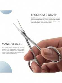 Professional Stainless Steel Cuticle Scissors - Ultra-Thin Precision Curved Manicure Tool, Perfect For Nail Care, Unscented - Secondary Edge Technology - Multicolor - View 6