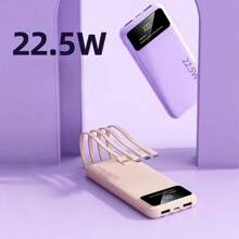 50.000 mAh tragbare Powerbank mit 4 Ladekabeln und Spiegelbildschirm, unverzichtbar für Reisen, löst Akkuangst