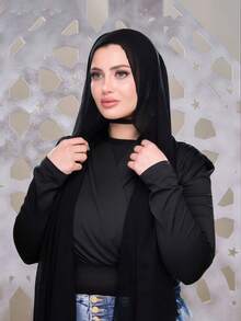 1 pièce Hijab en mousseline instantané. Hijab à nouer doux, respirant et anti-boulochage - foulard musulman confortable pour toutes les saisons, facile à porter et à styliser. - Hijab instantané en mousseline - Voir 11