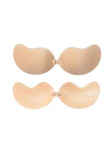 YIYANG 2Pcs Silicone Adhesive Bras | Invisible Strapless Push Up Bra For Women | Backless Dress Essential - Self-Adhesive Nipple Cover With Lift Support - Multicolor - View 12