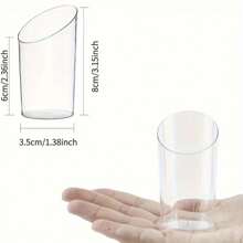10pcs/20pcs/30pcs/40pcs/50pcs/60pcs Angled Rim Party Dessert Cups (60ml/3oz), Yogurt Jelly/Appetizer Cups - Reusable Dessert Cups, Suitable For Parties, Mini Desserts, Pudding, Fruit And Ice Cream - Clear - View 8