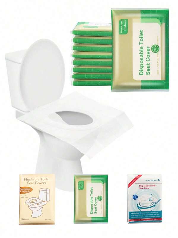 10/30/50pcs Disposable Toilet Seat Covers, & Water Soluble, Suitable For Travel And Public Restroom Use Bathroom Decor Summer