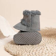 Minimalist Solid Color Infant Warm Boots, Casual Outdoor Comfortable Autumn/Winter