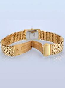 BERNY 1 Stück Damen Edelstahl-Armband, luxuriöse elegante Mode quadratisches Zifferblatt Analog Quarz Armbanduhr, 30m wasserdicht, geeignet für den täglichen Gebrauch