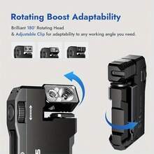 1pc G5 Rechargeable EDC Flashlight | 400 Lumens Dual Light Source RGB+ Mini Portable | Outdoor Home Emergency Lighting (Black) - 綠色 - 查看 6
