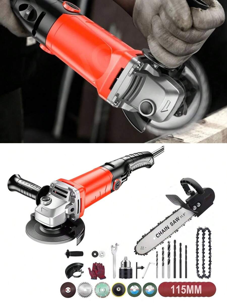 Esmeriladora Angular 2000 W Con Taladro + Motosierras 3 En 1 - Tipo de Enchufe A USA (110-127V) - Ver 1