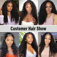 Put On And Go No Glue Glueless Wigs Human Hair Pre Plucked Pre Cut 13x4 Lace Front Wigs For Black Women Glueless Water Wave 200 Density  Deep Curly Bob Wig Human Hair For Beginners - Natural Black - 查看 9