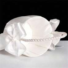 1/2 piezas Cestas para niña de las flores para boda, estilo occidental, cestas de satén color marfil con moño, suministros para boda de estilo occidental, cestas para lanzar flores para la novia y las damas de honor