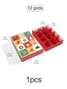 5pcs 24-Day Christmas Countdown Calendar Advent Gift Box, Creative 12 & 24 Grid Design For Christmas Atmosphere, 24-Day Surprise Unboxing Experience, Christmas Eve Countdown Calendar Gift Box, Suitable For Christmas Party And Gift Giving - Christmas Blind Box Gift Box - View 16