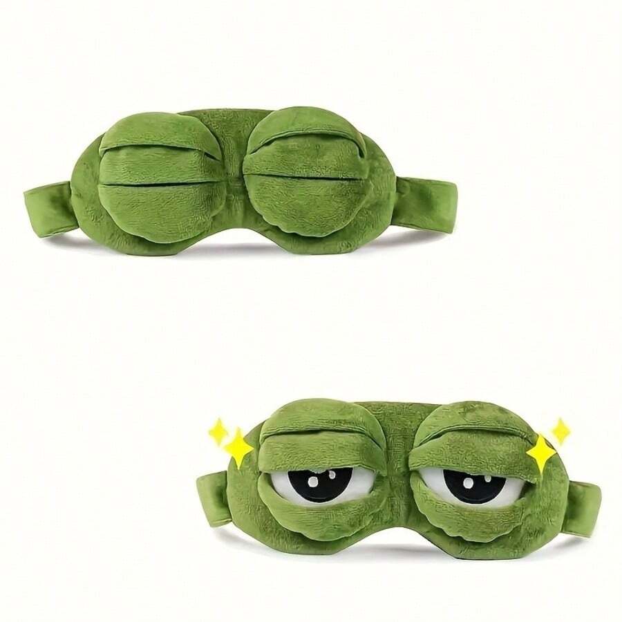 1pc Frog Eye Mask & Headband Set, Couple Sleeping Item, Funny Design