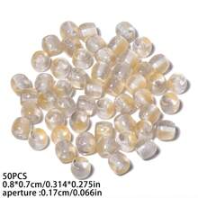 8mm 50pcs Jelly Cylinder-Shaped Resin Beads Bracelet Loose Spacer Beads For DIY Charm Jewelry Making Accessories
