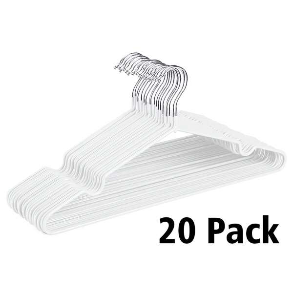 Blauesmeer 20 Stück Kleiderbügel Weiß Metall Kleiderbügel Metall Bügel Drahtbügel Kleiderbügel rutschfest Kleiderbüge Stabil Kleiderbügel Platzsparend Kleiderbügel Dünn Kleiderbügel 0,4cm Dick