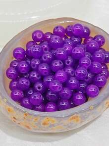 100 Stücke 8mm einfarbige Glasperlen rund für Armband, Halskette, DIY Schmuckherstellung