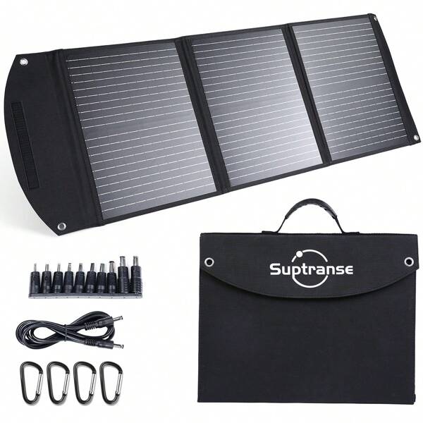Chargeur solaire pliable 40W/60W, panneau solaire monocristallin pliable pour le camping extérieur, port USB, IP67 étanche, chargeur solaire prêt pour les voyages d'urgence et la randonnée