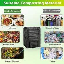 GOFLAME Large Outdoor Compost Bin 300L For Kitchen Waste And Garden Scraps - Black - View 4