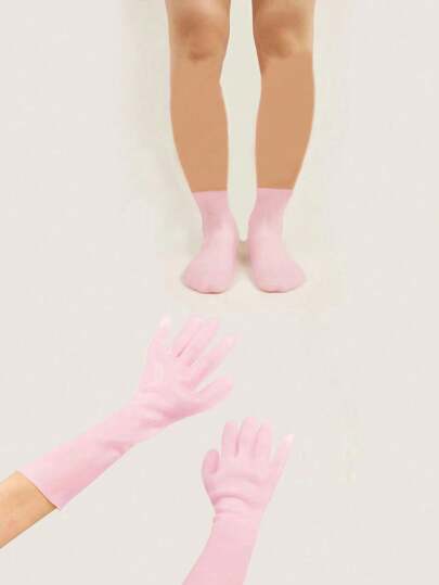 4 piezas de guantes largos de silicona blanqueadores y humectantes, medias largas humectantes, calcetines largos para el cuidado de la piel, calcetines de playa