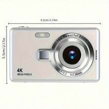1pc12MP Digital Camera 16X Zoom 2.4" TFT Screen Autofocus FHD, Portable DSLR Travel Camera For Outdoor Holiday Party Christmas Halloween Birthday Gift(Silver) - Silver - View 6