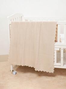 1 Stück lässige und einfache gestrickte Babydecke mit romantischer Spitze, Baby-Umhängedecke, ganzjährig geeignet für Kinder