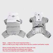 Pet Winter Jumpsuit: Purple Patchwork Design, Four - Legged Warmth, Cozy Padded Outfit Full - Body Winter Coat For Small Dogs, Fashionable And Warm Padded Pet Apparel