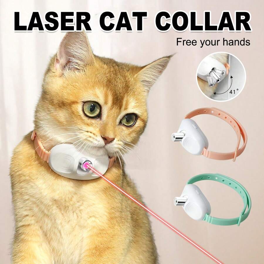 Aimall Automatic Cat Laser Toys - Wearable Interactive Toys For Indoor Cats Kitty Dogs, Kitten Exercise Collar, Cat Enrichment, USB Rechargeable