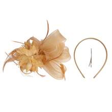 1 件羽毛头饰头带，女士茶会帽，适合肯塔基赛马会、鸡尾酒会、婚礼、化装舞会、发饰、小帽子、迷你头饰、迷你帽 - 彩色 - 查看 8