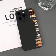 Funda de teléfono móvil estética de moda, lindo patrón de perro de dibujos animados, adecuado para iPhone 16promax 16pro 16plus 16 15promax 15pro 15plus 15 14promax 14pro 14plus 14 13promax 13pro 13 12promax 12pro 12 11promax 11pro 11 Compatibilidad, selección perfecta de regalos, protección contra caídas. - Negro 076 - Ver 6