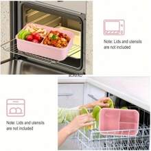 1200ml (40.58oz) Adult Bento Box With Lunch Bag, 3-Compartment Leak-Proof Microwave-Friendly Lunch Container With Utensils