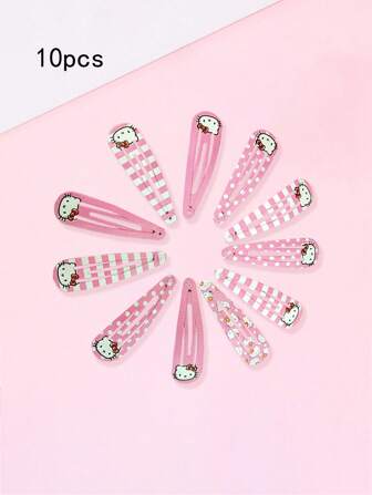 Sanrio Set da 10 Pezzi - Fermagli per Capelli Carini dei Cartoni Animati Sanrio - Fermagli per Capelli Hello Kitty, Fermagli per Capelli In Resina Adorabili, Personaggi Multipli - Accessori per Capelli Come Regalo per Ragazze, Adolescenti e Adulti