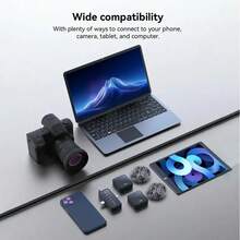 3-In-1 Professional Wireless Lavalier Microphone For IPhone, Android, Camera – 328ft Range, 20H Battery, Wireless Microphones, Noise Canceling For Recording, Live Streaming, - Regular Black - View 2
