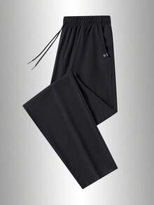 Men's Lightweight Quick-Dry Sports Casual Pants, Breathable Versatile Long Pants, Summer Travel Essential, Best Gift For Boyfriend - Black - View 2