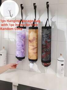 Hanging Trash Bag Holder, Plastic Bag Rack, Mesh Hanging Storage Dispenser, Wall-Mounted Storage Bag, Shoe Cover Plastic Bag Garbage Bag Organizer, Kitchen Storage Organizer, Wall-Mounted Storage Hanging Bag, Foldable, Breathable, Washable Mesh Trash Bag Dispenser/Organizer, Suitable For Home, Kitchen, Summer Beach Party, Grocery, Camping, Room Decor, Kitchen Accessories