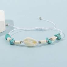 6 Sets Of 72pcs/2 Sets Of 24pcs/1 Sets Of 12pcs Fashionable Charm Ocean Elements Shell Starfish Beads Bracelet Jewelry, Suitable For Couples, Adjustable Bracelet & Anklet, Suitable For Daily, Beach, Travel, Wedding, Gift