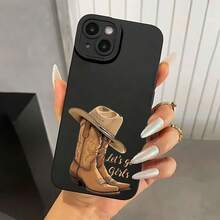 Fundas Suaves para Teléfono con Patrón de Vaquera y Estampado Mate, Protección Completa de 360 Grados para 11 12 13 14 15Pro 16 XR X/ XS 8 Plus SE Mini17   17promax - Negro - Ver 1