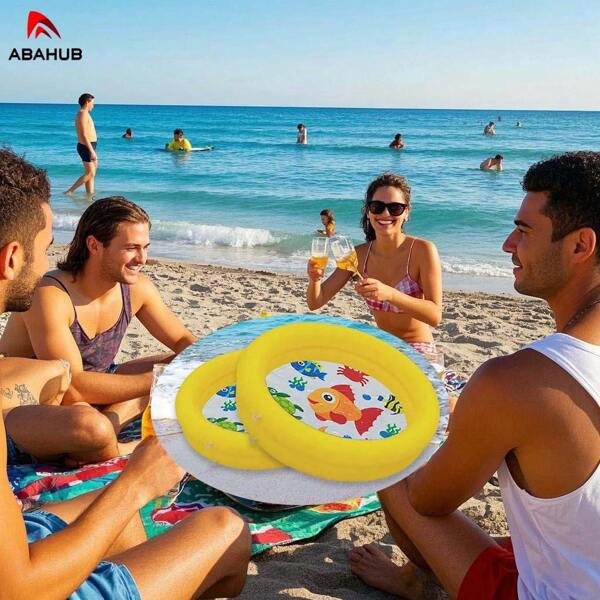 ABAHUB Piscina inflable ABAHUB, esencial para juegos acuáticos familiares, disponible para adultos, con estampados de dibujos animados, dos patrones a elegir, hecha de PVC, se puede usar para juegos acuáticos y pesca