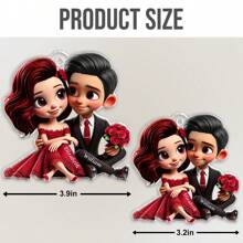2 Styles - 1pc Customized Cartoon Couple Car Pendant, Personalized Acrylic Car Accessories, Unique Couple Gift, Anniversary Gift, Holiday/Occasion Gift (For Girlfriend/Wife) - As Shown - View 6