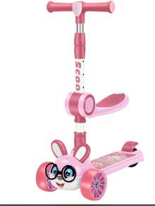 Cartoon Design Scooter, Twist Car, Swing Car, One-Button Folding - Pink - View 4