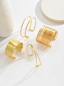 4 Stücke/Set Metallarmband Set im minimalistischen Sommerstrandstil, verstellbar