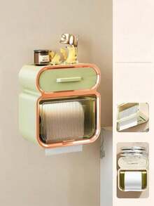 1 件/3 件优雅简约纸巾架、透明水晶纸巾盒、防水壁挂式卫生纸架、宇航员牙刷架、卧室、书房、浴室、梳妆台收纳架、香水展示收纳架、节日礼物、圣诞节、万圣节浴室配件 - 彩色 - 查看 10