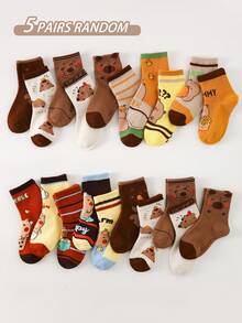 20/10/5 Pairs Kids Ankle Socks, Cute Capybara Pattern, Soft Breathable Comfortable Sports Socks, Suitable For Back To School, Holiday Gifts, Student Wear, Outdoor Sports, Travel, Daily Matching, Random Colors - Multicolor - View 11